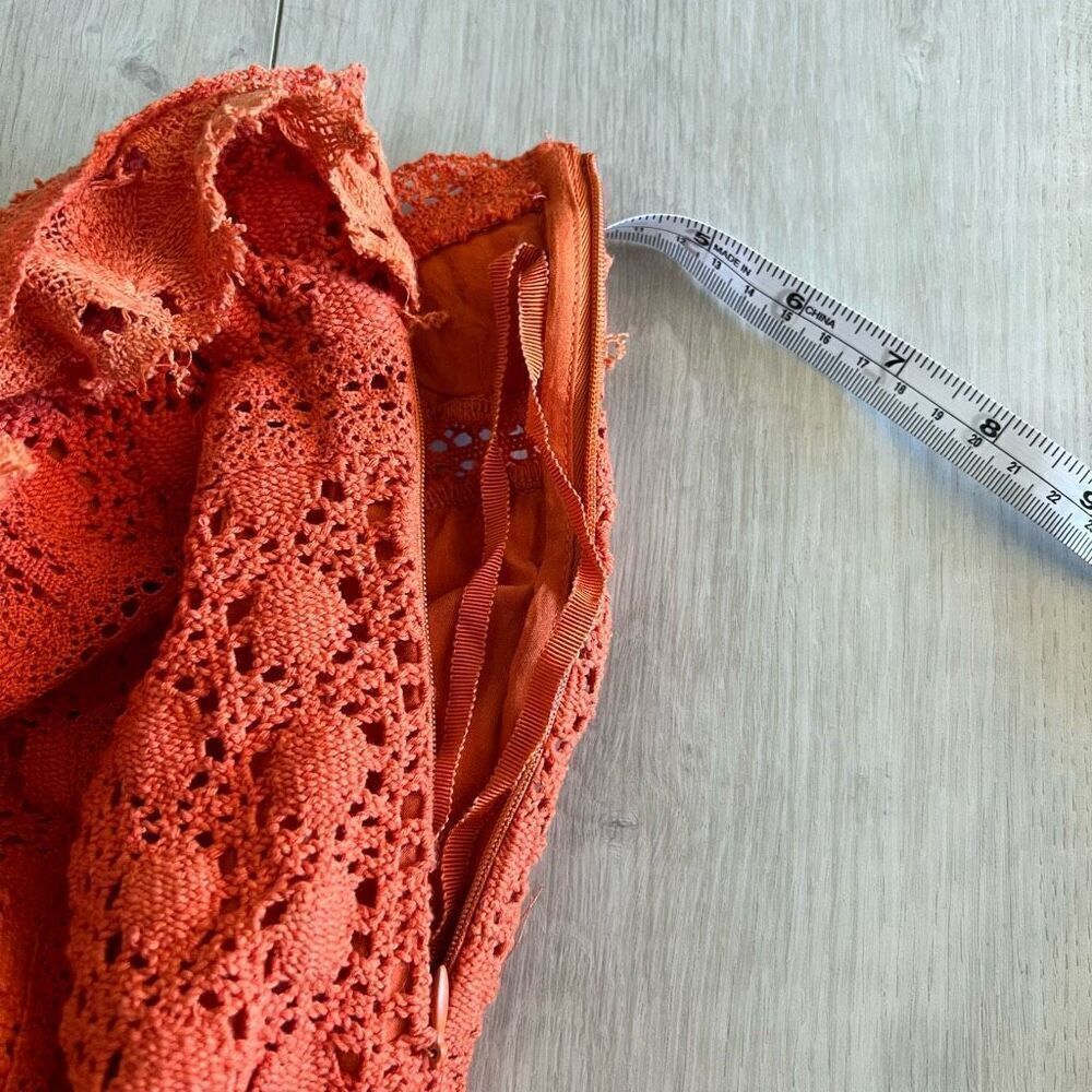 Free People Orange Crochet Lace Sundress - Picture 7 of 9